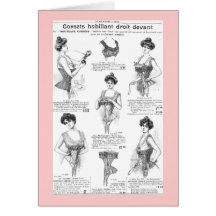 Corsets français vintages de la Marche de fève d'A Cartes De Vœux