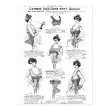 Corsets français vintages de la Marche de fève d'A Carte Postale