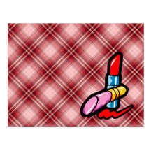 Cosmétiques rouges de plaid carte postale