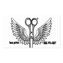 cosmo de tatouage d'ailes de ciseaux de coiffeur r modèles de cartes de visite