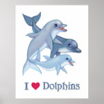 Cosse de famille des dauphins nageant posters