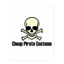 Costume bon marché de pirate carte postale