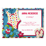 Costume de bain d'anniversaire cartons d'invitation