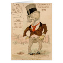 Costume squelettique cartes de vœux