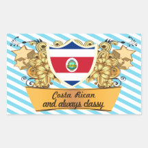 Côte chique Rican Autocollants Rectangulaires