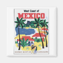 Côte ouest du Mexique Guaymas, Mazatlan, Guadalaja Magnets Pour Réfrigérateur