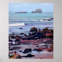 Côte rocheuse outre de San Simeon la Californie Affiches