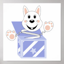 Coton de lapin de Skrunchkin dans la boîte bleue Affiche
