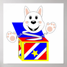 Coton de lapin de Skrunchkin dans la boîte colorée Posters