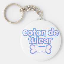 Coton rose et bleu de Tulear Keychain Porte-clef