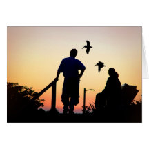 Coucher de soleil cartes de vœux