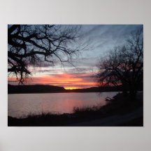 Coucher du soleil 01 de Scott de lac Poster
