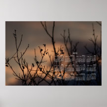 Coucher du soleil à l'arrière-plan ; Calendrier 20 Posters