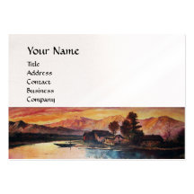 COUCHER DU SOLEIL ALPIN, papier blanc de perle Carte De Visite