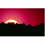 Coucher du soleil au-dessus de crête de bad-lands photo sculpture