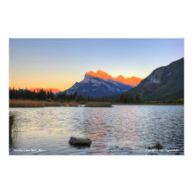 Coucher du soleil aux lacs vermillons, Banff, Albe Impression Photographique