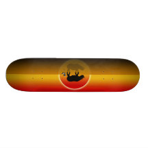 Coucher du soleil brillant de rhinocéros et de mou skateboards personnalisés