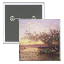 Coucher du soleil, Camargue Pin's Avec Agrafe