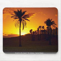 Coucher du soleil dans le désert, désert du Sahara Tapis De Souris