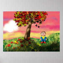 Coucher du soleil d'automne posters