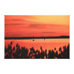 Coucher du soleil de baie rouge impression sur toile