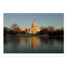 Coucher du soleil de bâtiment de capitol des USA Carte Postale