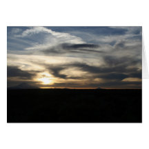 Coucher du soleil de cascade carte de vœux