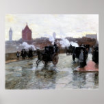 Coucher du soleil de clairière de peinture à Bosto Poster