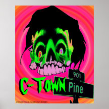 Coucher du soleil de "crâne de monstre" de pin de  posters
