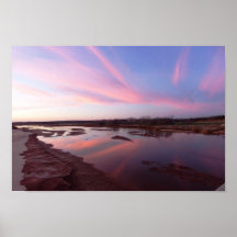 Coucher du soleil de décembre, la rivière Cimarron Affiches