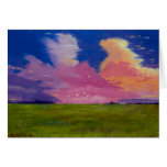 Coucher du soleil de marais carte de vœux