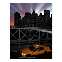 COUCHER DU SOLEIL DE NEW YORK CITY CARTE POSTALE