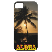 Coucher du soleil de palmier iPhone 5 case