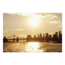 Coucher du soleil de paysage urbain au-dessus de l photos sur toile