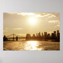 Coucher du soleil de paysage urbain au-dessus de l posters