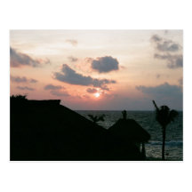 Coucher du soleil de plage cartes postales