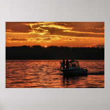 Coucher du soleil de Puget Sound Posters