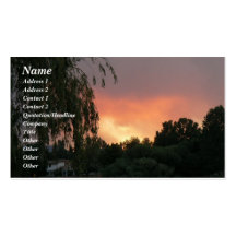 Coucher du soleil de saule modèles de cartes de visite