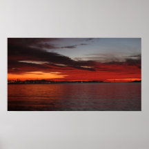 coucher du soleil de sf affiche