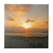 Coucher du soleil de Tel Aviv Carreaux