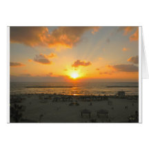 Coucher du soleil de Tel Aviv Cartes De Vœux
