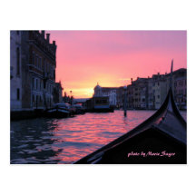 Coucher du soleil de Venise Cartes Postales