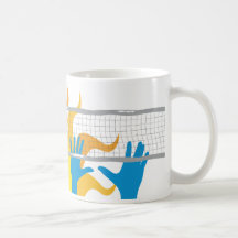Coucher du soleil de volleyball mugs à café
