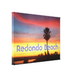 Coucher du soleil d'hiver à Redondo Beach, CA Toile Tendue Sur Châssis