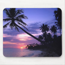 Coucher du soleil d'île tapis de souris