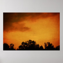 Coucher du soleil d'or affiches