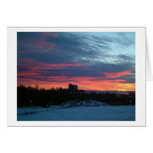 coucher du soleil d'Oslo Cartes De Vœux