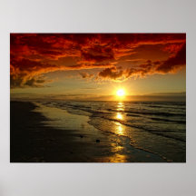 Coucher du soleil écossais affiche