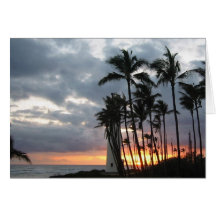 Coucher du soleil en Hawaï Cartes De Vœux
