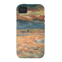 Coucher du soleil en mer par Renoir, art vintage d Étui iPhone 4/4S